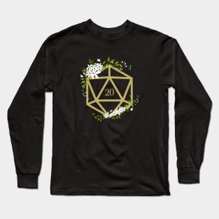 D20 Dice Flowers Tabletop RPG Long Sleeve T-Shirt